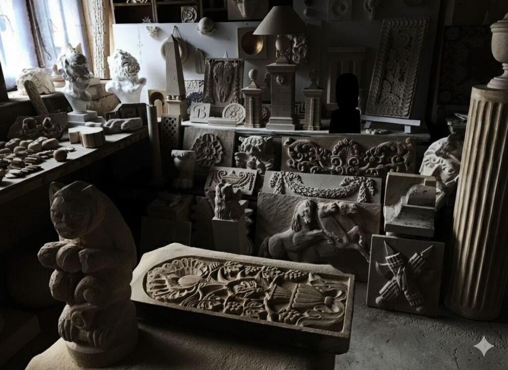 A room full of sculpture